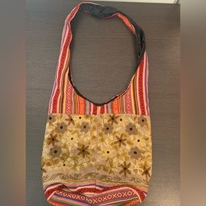 Boho crossbody tote bag